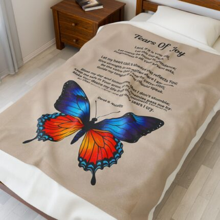 Tears Of Joy  Inspirational Velveteen Plush Blanket - Cozy Throw, Motivational Gift, Home Decor, Spiritual Comfort, Affirmation Blanket