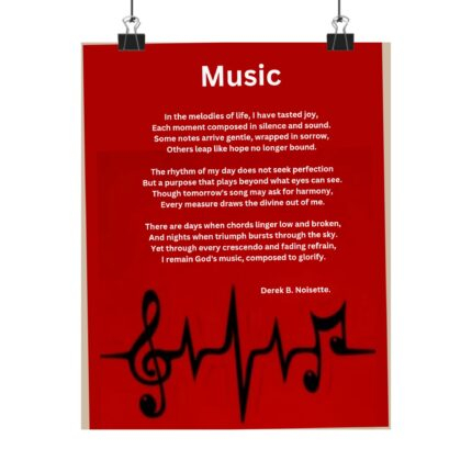 Music Inspirational Matte Poster, Motivational Wall Art, Home Decor, Faith Decor, Uplifting Quote, Gift for Spiritual Journey