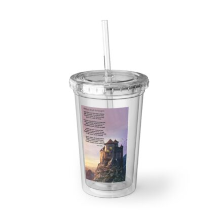 Fortress And Strength / Inspirational Acrylic Cup, Motivational Drinkware, Christian Gifts, Summer Vibes Cup, Unique Quote Tumbler, Everyday Use Cup