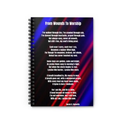From Wounds To Worship /  Spiral Notebook - Cute Journal, Gifts for Friends, Self-Care Notes, Medication Reminder, Valentine’s Day