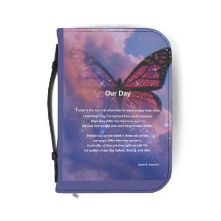 Our Day Inspirational Bible Cover with Butterfly Design, Faith Journal Holder, Christian Gift, Spiritual Keepsake, Quote Bible Holder, [...]