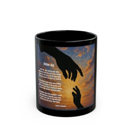 Divine Joy / Black Mug - Unique Gift for Healthcare Workers, Valentine's Day, Coffee Lovers, Motivational, Cute Office Decor