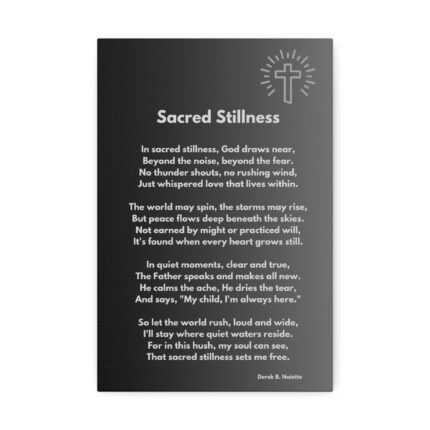 Canvas Print secret stillness Karan — "Sacred Stillness" Poem Wall Art (Christian Inspirational)