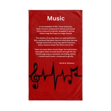 Music Inspirational Hand Towel with Poem, Motivational Kitchen Towels, Religious Home Decor, Faith-Based Gift, Meaningful Bathroom Accessories