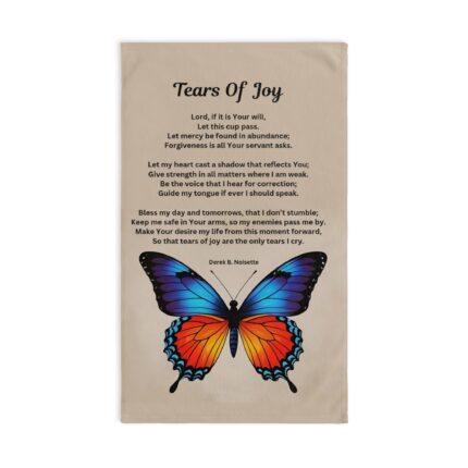 Tears Of Joy Inspirational Hand Towel with Poem, Motivational Kitchen Towels, Religious Home Decor, Faith-Based Gift, Meaningful Bathroom Accessories