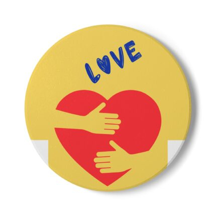 Love is Medicine / Ceramic Coaster - Cute Drinkware for Home Bar, Gift for Herbalists, Valentine's Day, Housewarming, Kitchen Decor