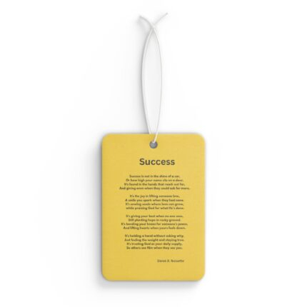 Success / Inspirational Car Air Freshener, Motivational Auto Accessory, Spiritual Gift, Home Fragrance, Faith-Based Car Decor