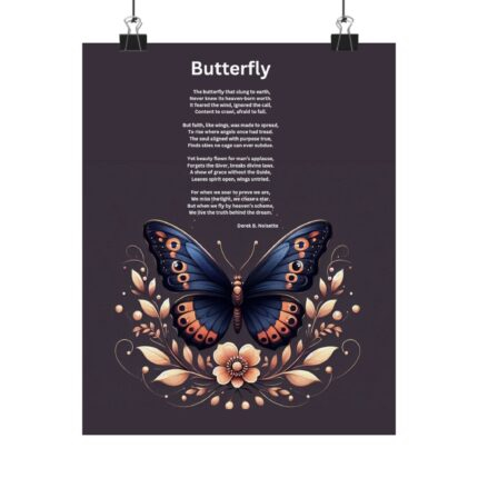 Butterfly Inspirational Matte Poster, Motivational Wall Art, Home Decor, Faith Decor, Uplifting Quote, Gift for Spiritual Journey