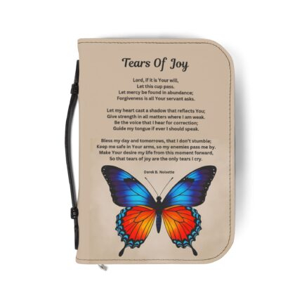 Tears Of Joy Inspirational Bible Cover with Butterfly Design, Faith Journal Holder, Christian Gift, Spiritual Keepsake, Quote Bible Holder, [...]