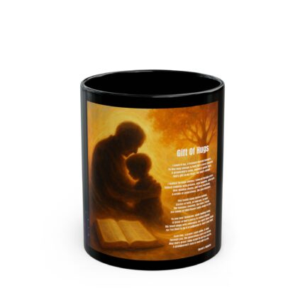 Gift Of Hugs / Black Mug - Unique Gift for Healthcare Workers, Valentine's Day, Coffee Lovers, Motivational, Cute Office Decor