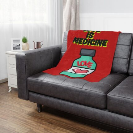 Love Is Medicine /  Inspirational Minky Blanket, Cozy Throw for Comfort, Faith Gift, Spiritual Home Decor, Perfect for Relaxation and Reflection
