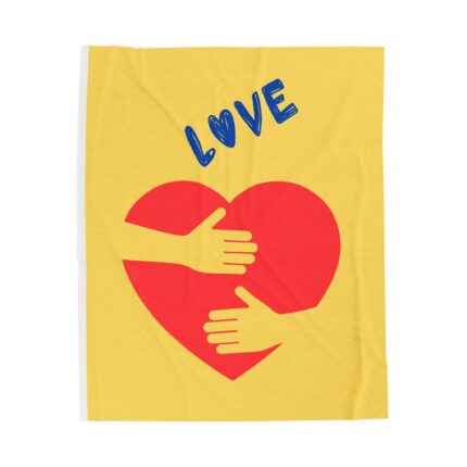 Love Is Medicine / Plush Blanket, Cozy Bed Throw, Heartwarming Gift, Valentine’s Day Decor, Snuggly Couch Accessory