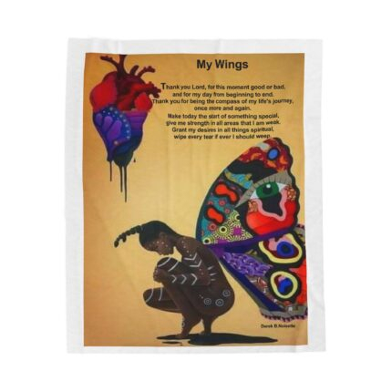 My Wings Inspirational Velveteen Plush Blanket - Cozy Throw, Motivational Gift, Home Decor, Spiritual Comfort, Affirmation Blanket