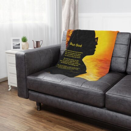 But God Inspirational Minky Blanket, Cozy Throw for Comfort, Faith Gift, Spiritual Home Decor, Perfect for Relaxation and Reflection