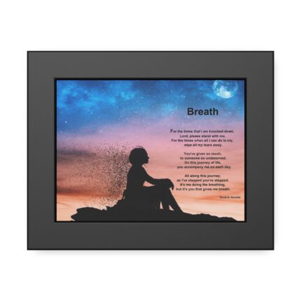 Breath Inspirational Wall Art Frame, Framed Paper Posters, Home Decor, Motivational Gift, Modern Artwork, Spiritual Affirmation