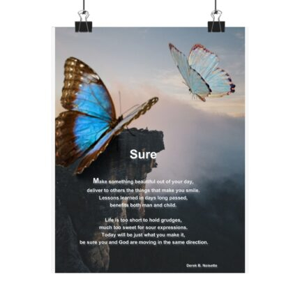 Sure Inspirational Matte Poster, Motivational Wall Art, Home Decor, Faith Decor, Uplifting Quote, Gift for Spiritual Journey