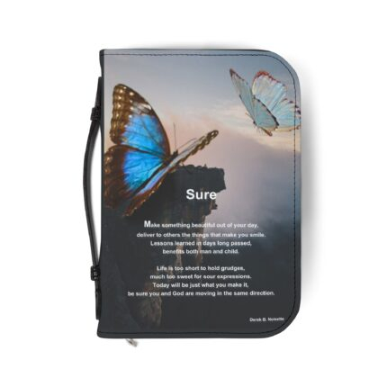 Sure Inspirational Bible Cover with Butterfly Design, Faith Journal Holder, Christian Gift, Spiritual Keepsake, Quote Bible Holder, [...]