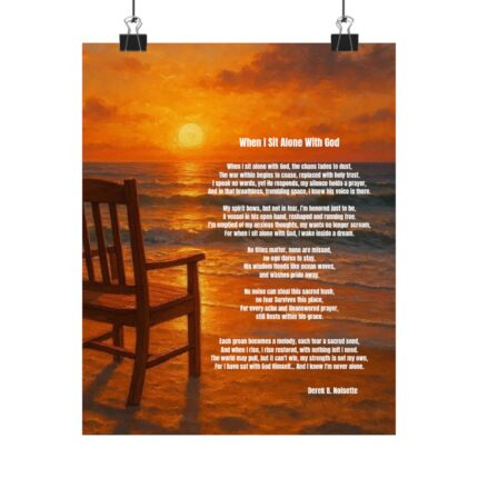 When I Sit Wth God / Inspirational Matte Poster, Motivational Wall Art, Home Decor, Faith Decor, Uplifting Quote, Gift for Spiritual Journey