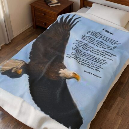 I Soar Inspirational Velveteen Plush Blanket - Cozy Throw, Motivational Gift, Home Decor, Spiritual Comfort, Affirmation Blanket