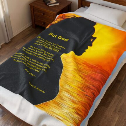 But God / Inspirational Velveteen Plush Blanket - Cozy Throw, Motivational Gift, Home Decor, Spiritual Comfort, Affirmation Blanket
