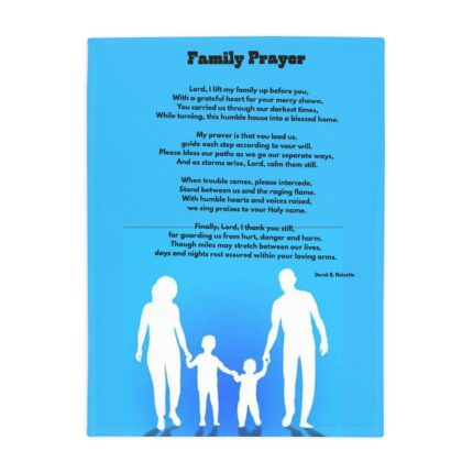 Family Prayer / Plush Fleece Blanket — Christian Inspirational Quote & Silhouette Family Throw