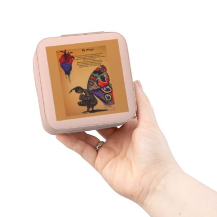 My Wings / Compact Jewelry Travel Case — Sunset Silhouette Design, Portable Ring & Earring Organizer