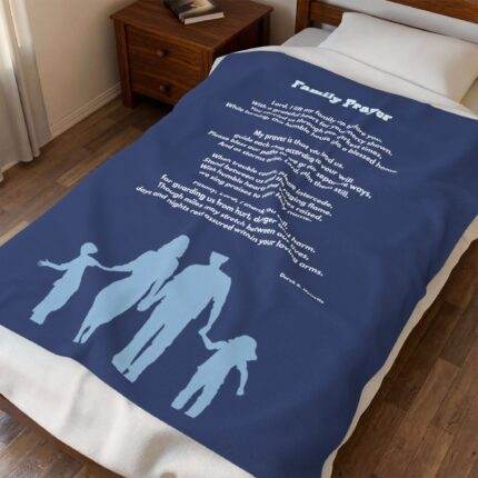 Family Prayer / Inspirational Velveteen Plush Blanket - Cozy Throw, Motivational Gift, Home Decor, Spiritual Comfort, Affirmation Blanket