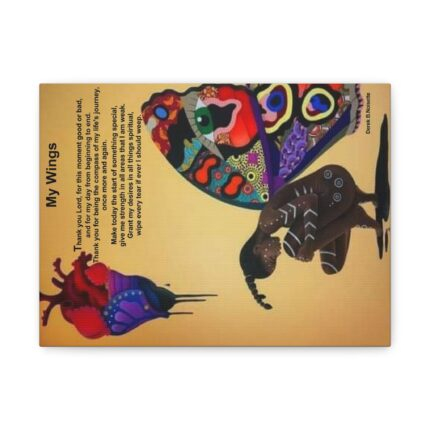 My Wings Inspirational Canvas Art Print, Home Decor, Wall Art, Gift for Her, Motivational Artwork, Religious Wall Decor, Textured Canvas