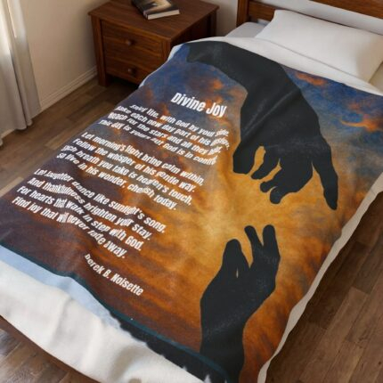 Divine Joy / Inspirational Velveteen Plush Blanket - Cozy Throw, Motivational Gift, Home Decor, Spiritual Comfort, Affirmation Blanket