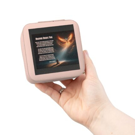 Heaven Hears You / Compact Jewelry Travel Case — Sunset Silhouette Design, Portable Ring & Earring Organizer