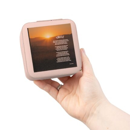 Smile / Compact Jewelry Travel Case — Sunset Silhouette Design, Portable Ring & Earring Organizer