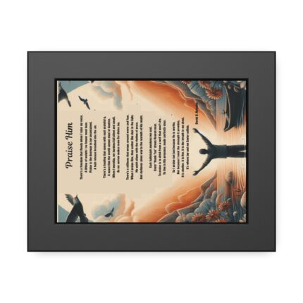 Praise Him Inspirational Wall Art Frame, Framed Paper Posters, Home Decor, Motivational Gift, Modern Artwork, Spiritual Affirmation