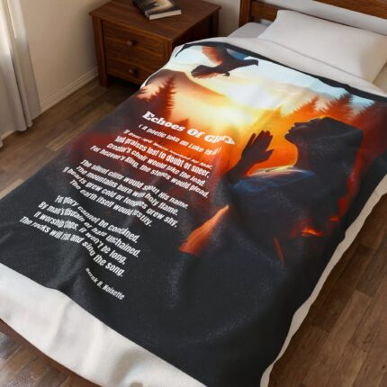 Echoes Of Glory / Inspirational Velveteen Plush Blanket - Cozy Throw, Motivational Gift, Home Decor, Spiritual Comfort, Affirmation Blanket