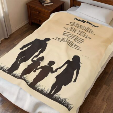 Family Prayer / Inspirational Velveteen Plush Blanket - Cozy Throw, Motivational Gift, Home Decor, Spiritual Comfort, Affirmation Blanket
