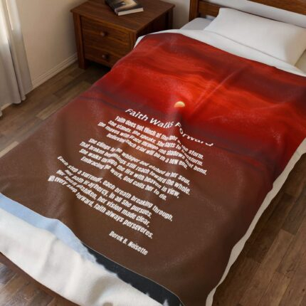 Faith Walks Forward / Inspirational Velveteen Plush Blanket - Cozy Throw, Motivational Gift, Home Decor, Spiritual Comfort, Affirmation Blanket
