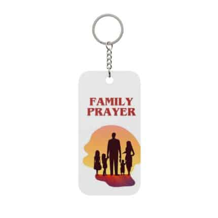 Family Prayer Keychain Charm — Double-Sided Inspirational Religious Keyring