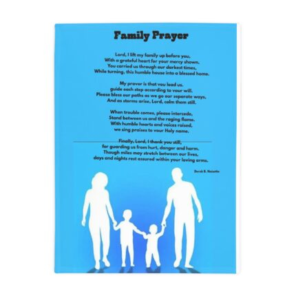 Family Prayer / Plush Fleece Blanket — Christian Inspirational Quote & Silhouette Family Throw