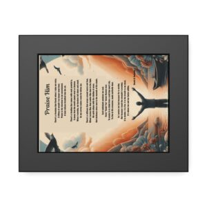 Praise Him Inspirational Wall Art Frame, Framed Paper Posters, Home Decor, Motivational Gift, Modern Artwork, Spiritual Affirmation