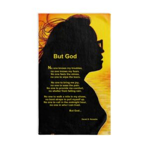 But God Inspirational Hand Towel with Poem, Motivational Kitchen Towels, Religious Home Decor, Faith-Based Gift, Meaningful Bathroom Accessories
