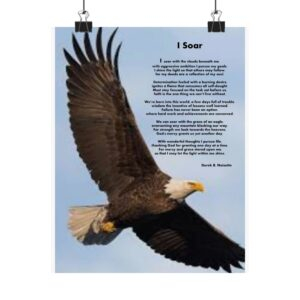 I Soar Inspirational Matte Poster, Motivational Wall Art, Home Decor, Faith Decor, Uplifting Quote, Gift for Spiritual Journey