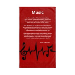 Music Inspirational Hand Towel with Poem, Motivational Kitchen Towels, Religious Home Decor, Faith-Based Gift, Meaningful Bathroom Accessories
