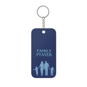 Family Prayer Keychain Charm — Double-Sided Inspirational Religious Keyring