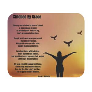 Stitched By gracG /  Mouse Pad, Cute Desk Accessory, Gamer Gift, Office Decor, Valentine's Day Present, Bright and Fun Design