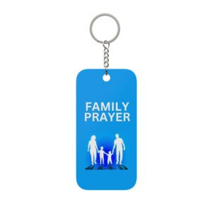 Family Prayer Keychain Charm — Double-Sided Inspirational Religious Keyring