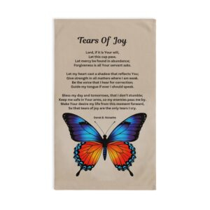 Tears Of Joy Inspirational Hand Towel with Poem, Motivational Kitchen Towels, Religious Home Decor, Faith-Based Gift, Meaningful Bathroom Accessories
