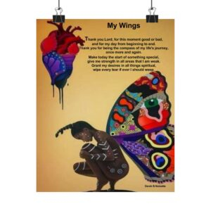 My Wings Inspirational Matte Poster, Motivational Wall Art, Home Decor, Faith Decor, Uplifting Quote, Gift for Spiritual Journey