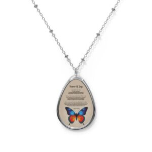 Tears of joy Inspirational Oval Necklace - Daily Motivation Jewelry, Perfect Gift for Her, Affirmation Pendant, Uplifting Accessory