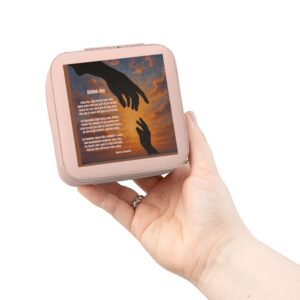 Divine Joy / Compact Jewelry Travel Case — Sunset Silhouette Design, Portable Ring & Earring Organizer