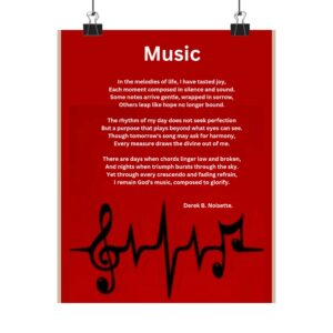 Music Inspirational Matte Poster, Motivational Wall Art, Home Decor, Faith Decor, Uplifting Quote, Gift for Spiritual Journey