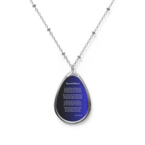 Sacred Stillness /  Inspirational Oval Necklace - Daily Motivation Jewelry, Perfect Gift for Her, Affirmation Pendant, Uplifting Accessory